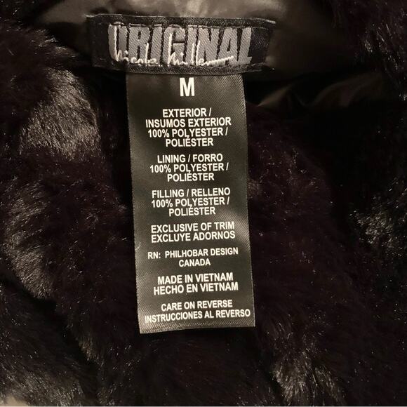 NICOLE MILLER ORIGINAL Womens Black Vest Sz. Medium Reversible Faux Fur Classic - Picture 6 of 12